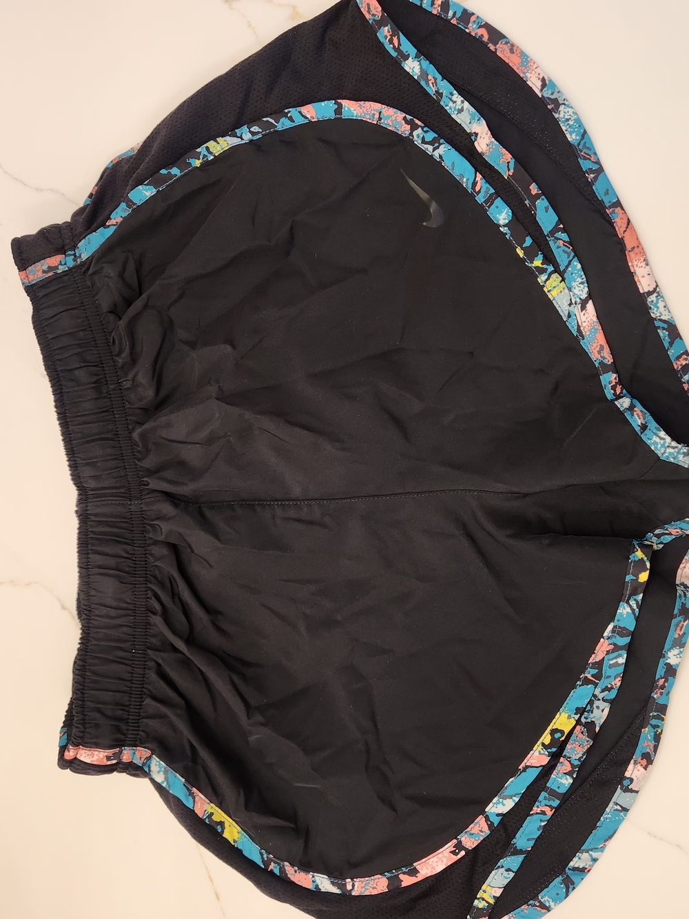 Nike Black Girls' Athletic Shorts with Blue & Pink Trim